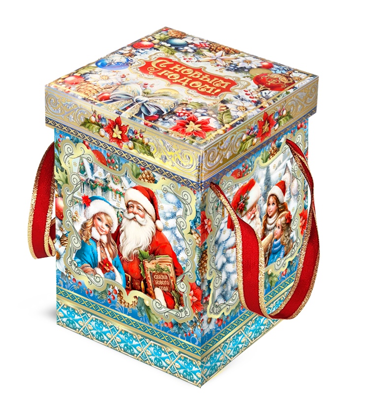 сладкий новогодний подарок Приглашение в сказку (футлярный картон, тиснение)