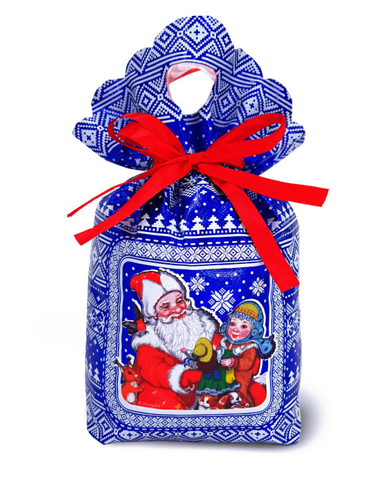 сладкий новогодний подарок Под. Мешочек "Три Снежинки" синий (М0800С9035)